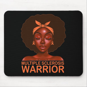 Ribbon Ms Awareness Warrior Black Afro Women Girls Mouse Pad
