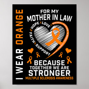 Ribbon Ms Mother In Law Multiple Sclerosis Awarene Poster