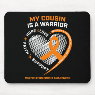 Ribbon Ms Warrior Cousin Multiple Sclerosis Awaren Mouse Pad