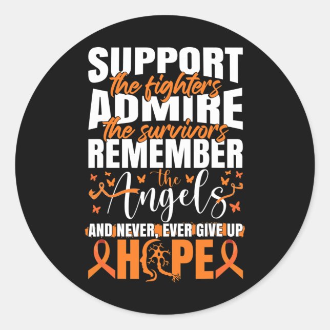 Ribbon Multiple Sclerosis  Classic Round Sticker (Front)