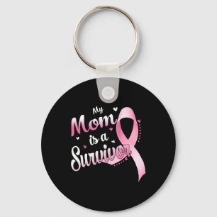 Ribbon My Mum Is A Survivor Breast Cancer Awarenes Key Ring