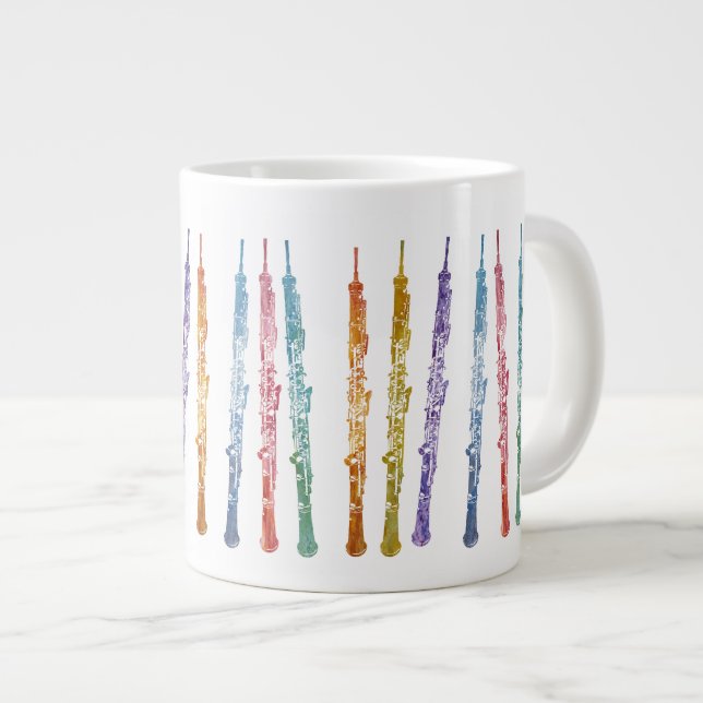 Ribbon of Oboes Large Coffee Mug (Front Right)