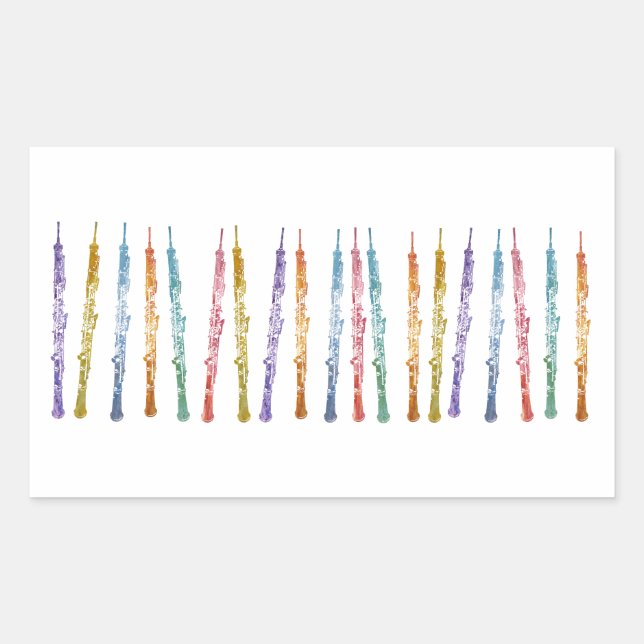 Ribbon of Oboes Rectangular Sticker (Front)