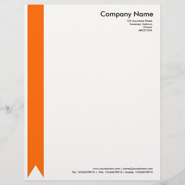Ribbon - Orange Customised Letterhead (Front)