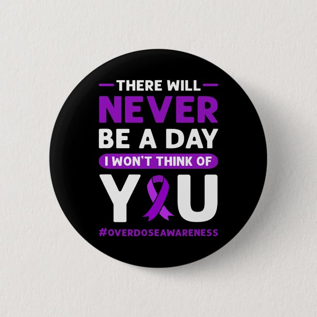 Ribbon. Overdose Awareness 2  6 Cm Round Badge (Front)