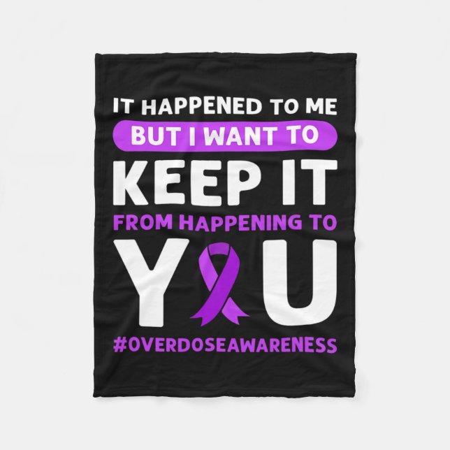Ribbon. Overdose Awareness 4  Fleece Blanket (Front)