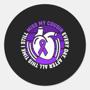 Ribbon Overdose Awareness Miss Cousin Memory  Classic Round Sticker