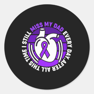 Ribbon Overdose Awareness Miss My Dad Memory Classic Round Sticker