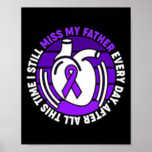 Ribbon Overdose Awareness Miss My Father Memory Poster