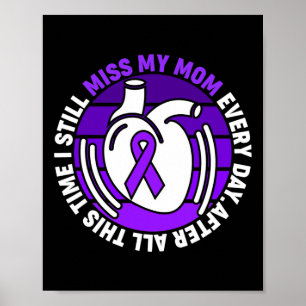 Ribbon Overdose Awareness Miss My Mum Memory Poster