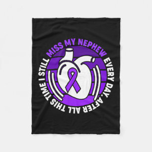 Ribbon Overdose Awareness Miss My Nephew Memory Fleece Blanket