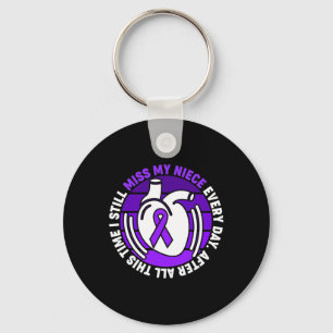 Ribbon Overdose Awareness Miss My Niece Memory Key Ring