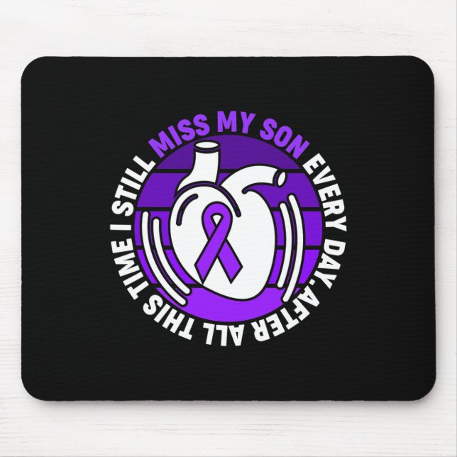 Ribbon Overdose Awareness Miss My Son Memory  Mouse Pad (Front)