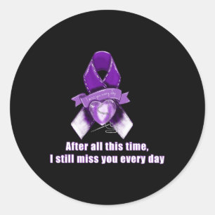 Ribbon Overdose Awareness Miss You Grief Gift Classic Round Sticker