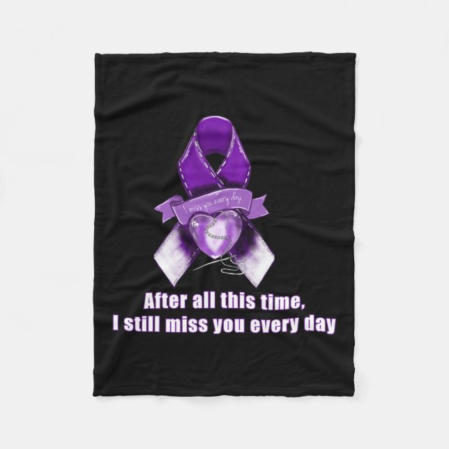 Ribbon Overdose Awareness Miss You Grief Gift  Fleece Blanket (Front)
