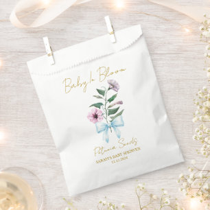 Ribbon Petunia Seeds Baby Shower Favor Bag
