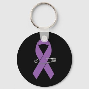 Ribbon Pin- Pancreatic Cancer Awareness Item for W Key Ring