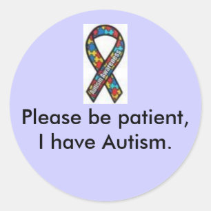 ribbon, Please be patient, I have Autism. sticker