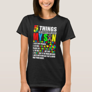 Ribbon Puzzle Autism Awareness Mum Dad Support Aut T-Shirt