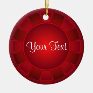 Ribbon Red Blank to Customise Ceramic Tree Decoration