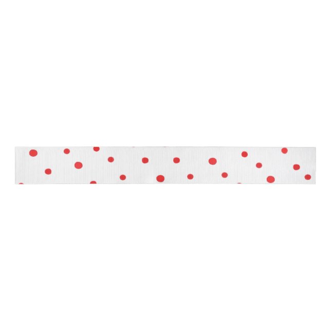 Ribbon Red polka dots Grosgrain Ribbon (Front)