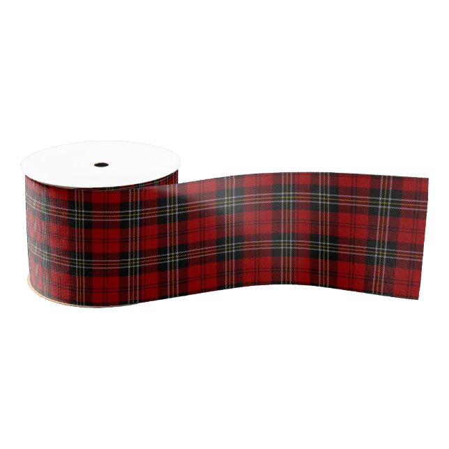 Ribbon - Red Tartan Macpherson Clan Grosgrain Ribbon (Spool)