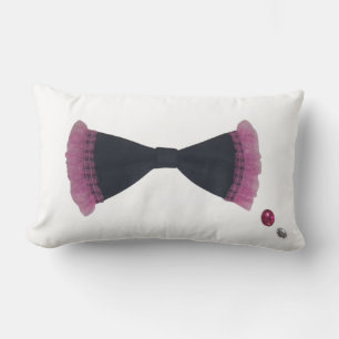 Ribbon & Rhinestone Lumbar Cushion