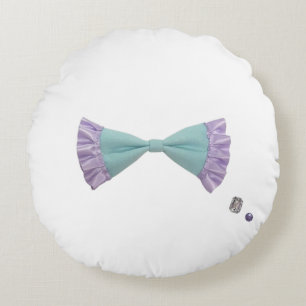 Ribbon & Rhinestone Round Cushion