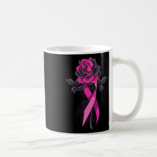 Ribbon Rose Breast Cancer Awareness Survivor Warri Coffee Mug