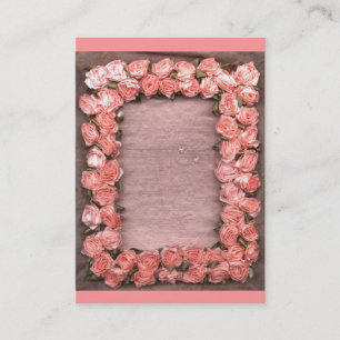 Ribbon Roses And Leaves Satin Photo Frame Business Business Card