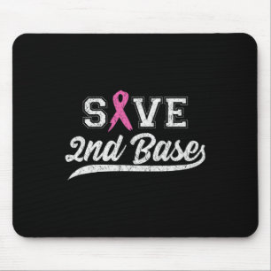 Ribbon Save Second Base Breast Cancer Awareness Vi Mouse Pad