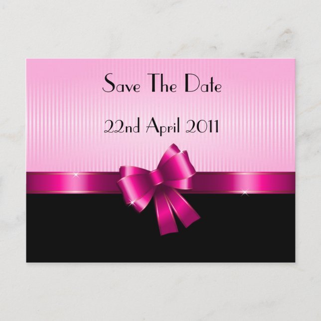 Ribbon Save the Date postcard (Front)