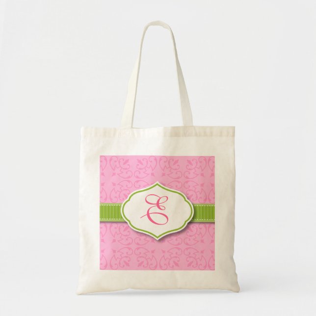 Ribbon & Seal Monogram Bridesmaid Tote Bag (Front)