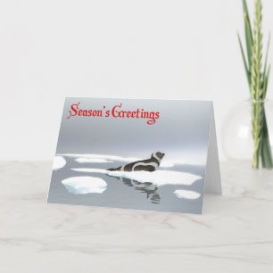 Ribbon Seal On Ice Holiday Card