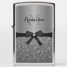 Ribbon & Silver Glitter