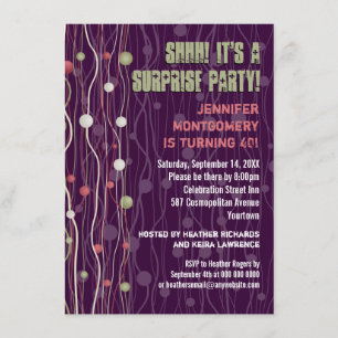 Ribbon Spheres Confetti Party Invitation