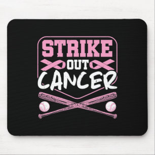 Ribbon Strike Out Cancer Baseball  Mouse Pad