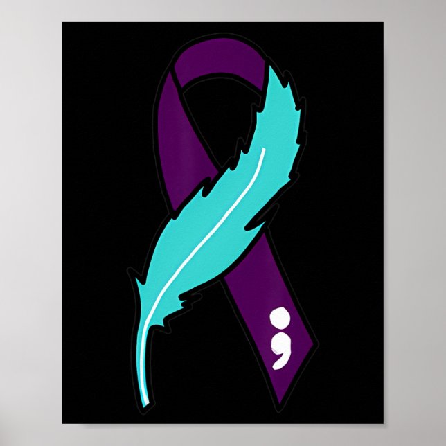 Ribbon Suicide Awareness Mental Health For Men Wom Poster (Front)