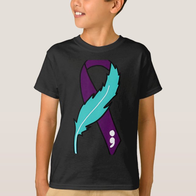 Ribbon Suicide Awareness Mental Health For Men Wom T-Shirt (Front)