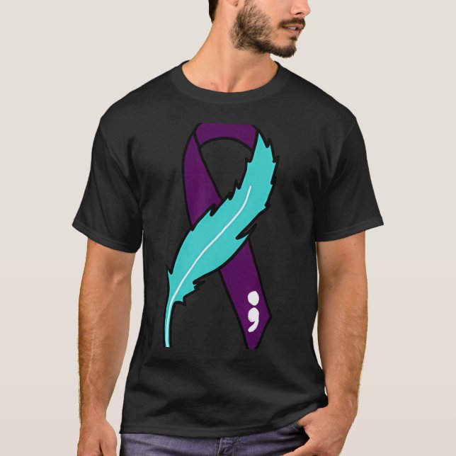 Ribbon Suicide Awareness Mental Health For Men Wom T-Shirt (Front)