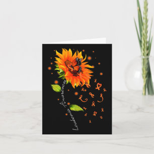 Ribbon Sunflower Butterfly Leukaemia Awareness Mon Card