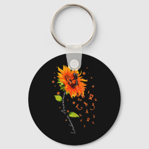 Ribbon Sunflower Butterfly Leukaemia Awareness Mon Key Ring