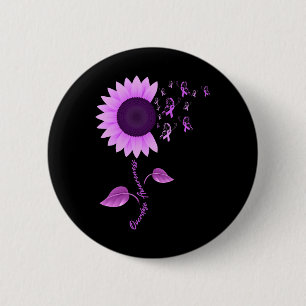 Ribbon Sunflower Butterfly Overdose Awareness Mont 6 Cm Round Badge