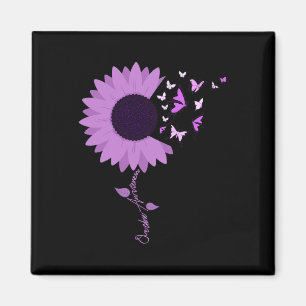 Ribbon Sunflower Butterfly Overdose Awareness Mont Magnet