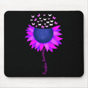 Ribbon Sunflower Butterfly Overdose Awareness Mont Mouse Pad