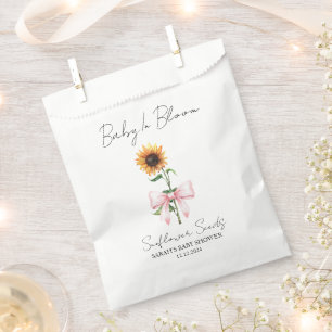 Ribbon Sunflower Seeds Baby Shower Favor Bag