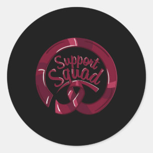 Ribbon Support Squad Brain Aneurysm Awareness Classic Round Sticker