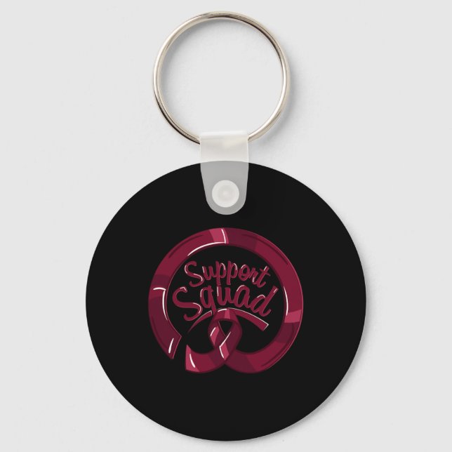Ribbon Support Squad Brain Aneurysm Awareness  Key Ring (Front)
