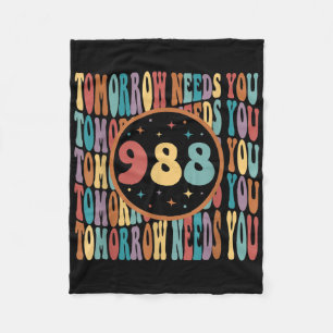 Ribbon Support Suicide Prevention Awareness Week D Fleece Blanket