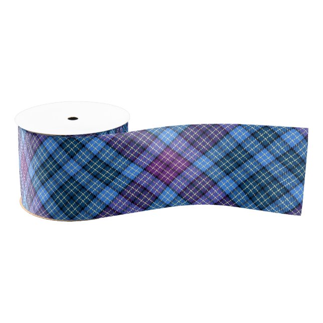 Ribbon - Tartan Blue Pink Purple Green  Grosgrain Ribbon (Spool)